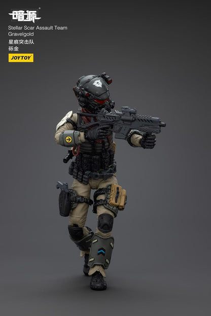 JOYTOY The Dark Source Stellar Scarer Assault Gravel Gold Figure Goods Militare Soldato