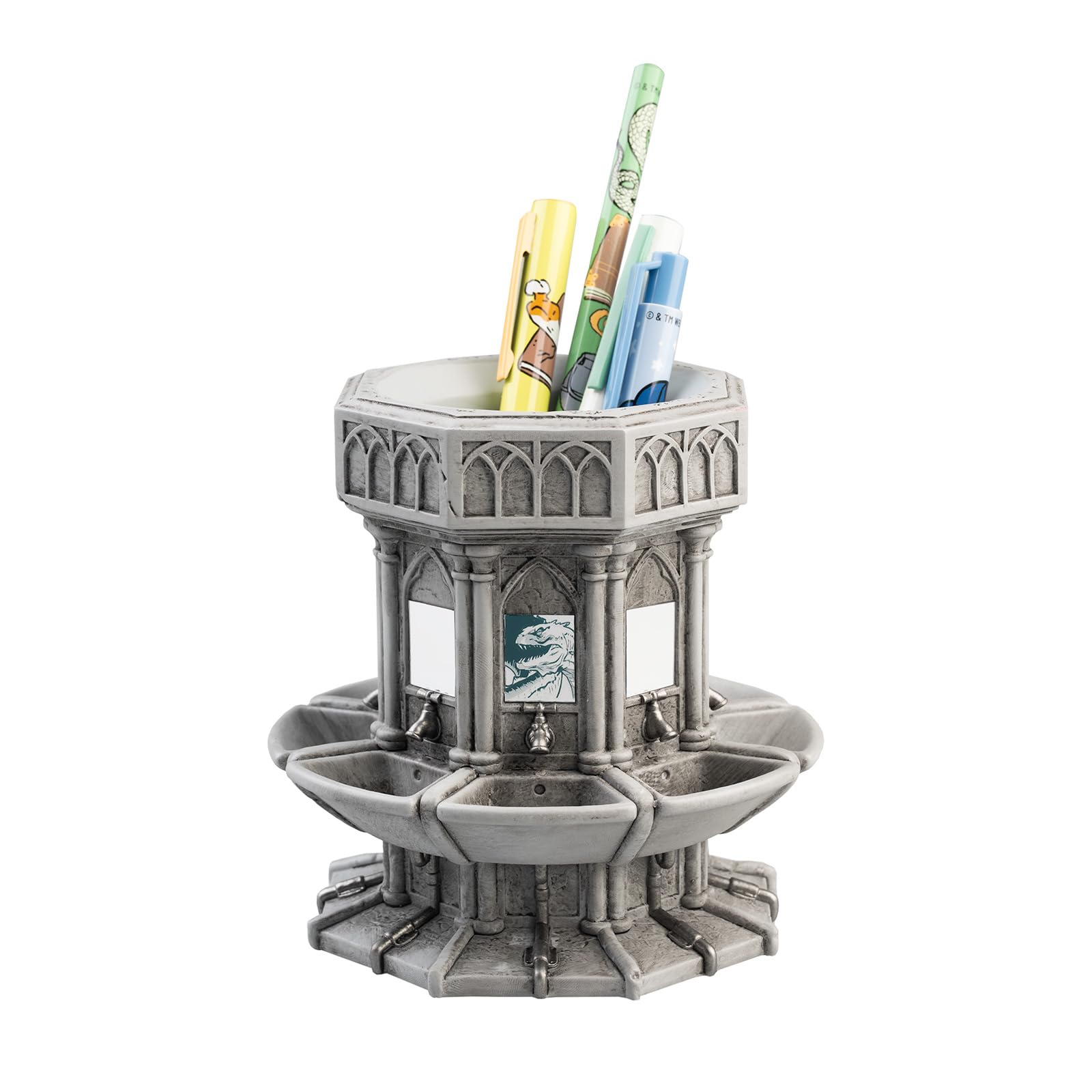 Grupo Erik Pen Holder For Desk & Stationery Set - Harry Potter Gifts | Desk Accessories - Pencil Holder, 2 Pens, Pencil, Eraser, Sharpener | Harry Potter Stationery
