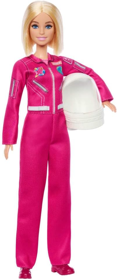 Barbie Carriere - Astronauta, bambola Carriera dell'anno 2026, capelli biondi e tuta spaziale con scarpe rosa rimovibili, accessorio casco spaziale incluso, 3+ anni, JKF77