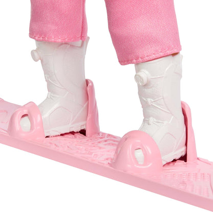 Barbie Careers Snowboarder Doll Wearing Pink Snow Jacket, Pants & Boots with 10+ Accessories Including Color-Change Snowboard, JKF78