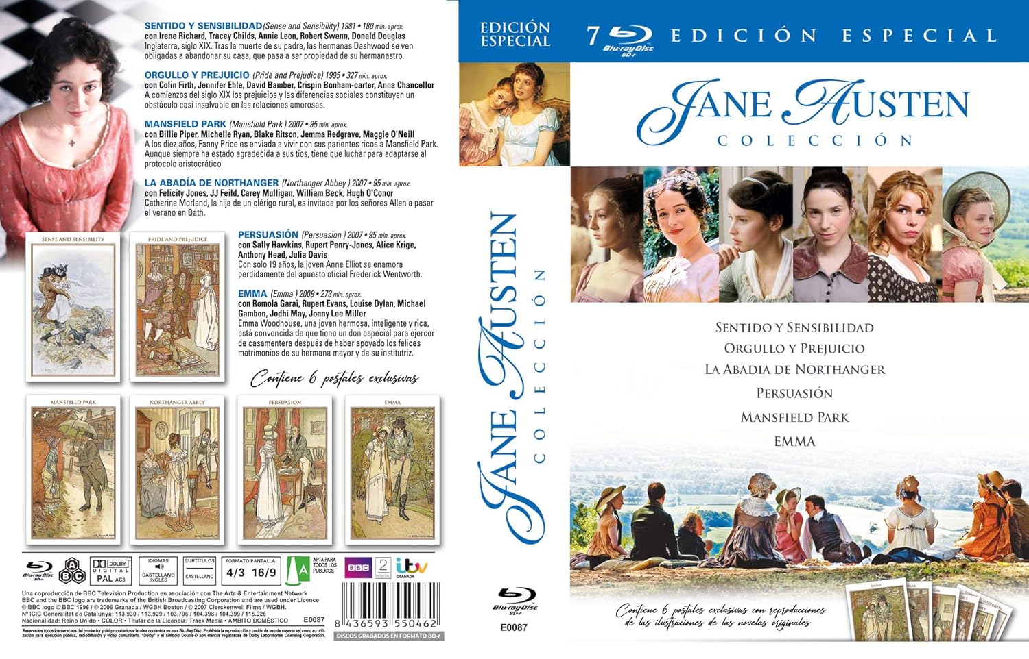 Jane Austen Collection (6 Films) - 7-Disc Box Set ( Northanger Abbey / Emma / Mansfield Park / Pride and Prejudice / Persuasion / Sense and Sensibility )