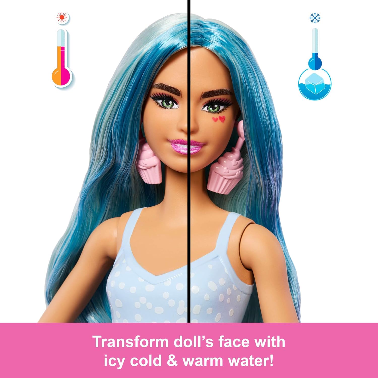 Barbie Pop Reveal Series Fashion Doll & Accessories Set, Treat Series, Cool Cupcake Theme with Pet, 8 Surprises Include Color Change, JFY61