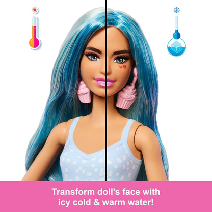 Barbie Pop Reveal Series Fashion Doll & Accessories Set, Treat Series, Cool Cupcake Theme with Pet, 8 Surprises Include Color Change, JFY61