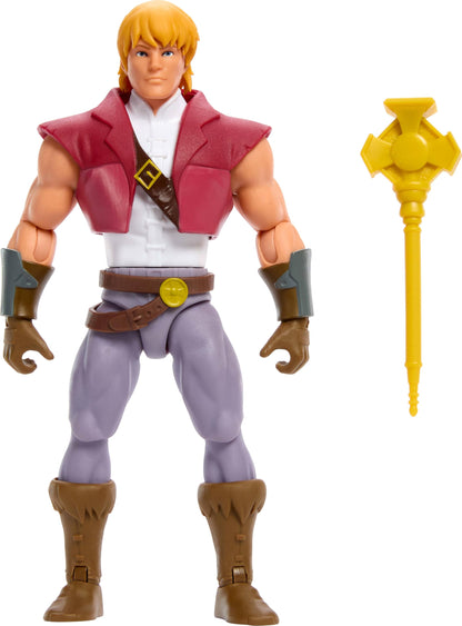 Masters of the Universe Origins Action Figure 200X Cartoon Collection Prince Adam, 5.5 Inch 1980s MOTU TV Hero, Detailed Design & Scepter, JHJ99