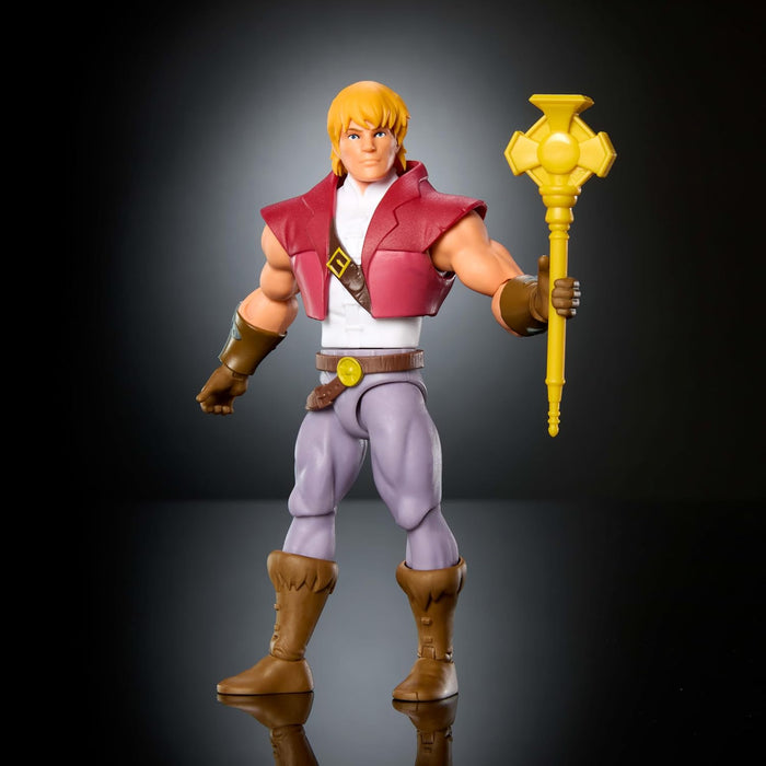 Masters of the Universe Origins Action Figure 200X Cartoon Collection Prince Adam, 5.5 Inch 1980s MOTU TV Hero, Detailed Design & Scepter, JHJ99