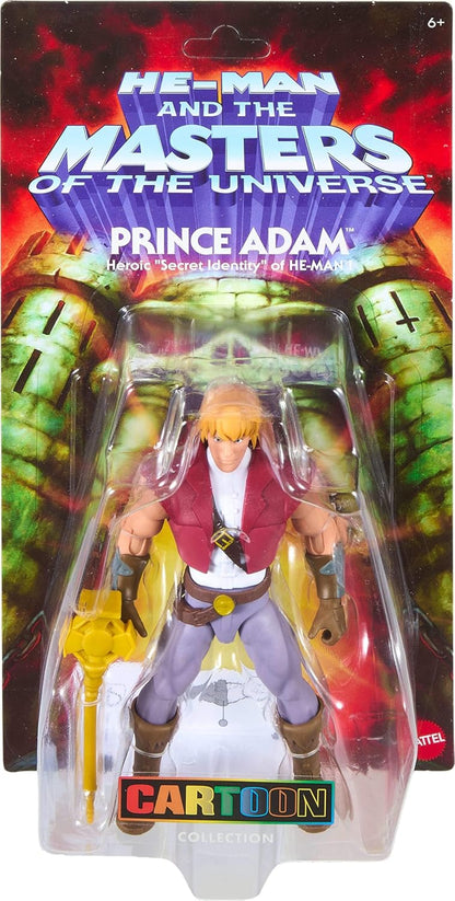 Masters of the Universe Origins Action Figure 200X Cartoon Collection Prince Adam, 5.5 Inch 1980s MOTU TV Hero, Detailed Design & Scepter, JHJ99