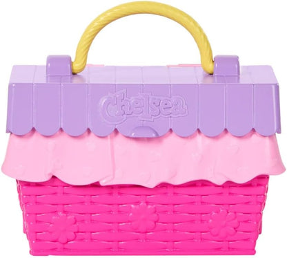 Barbie Family & Friends Club Chelsea Pop-Up Tea Party Playset with Blonde Small Doll, Transforming Picnic Basket & 10+ Accessories, JJB40