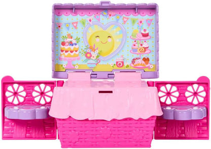 Barbie Family & Friends Club Chelsea Pop-Up Tea Party Playset with Blonde Small Doll, Transforming Picnic Basket & 10+ Accessories, JJB40