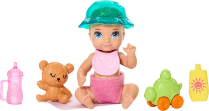 Barbie Skipper Babysitters Inc. Playset with Brunette Doll, Blonde Baby Doll, Stroller with Removable Car Seat & 7 Accessories, JJB42