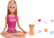 Barbie Mindful Moves Yoga Clothes Doll with 6 Guided Meditation Audio Clips, Music and Lights, Puppy with 6 Plug-in Accessories, Blonde