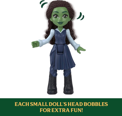 Mattel Universal Pictures’ Wicked Emerald City Train Playset with Elphaba Small Doll, 3 Play Spaces & 14 Accessories, Inspired by the Movie, JKM07