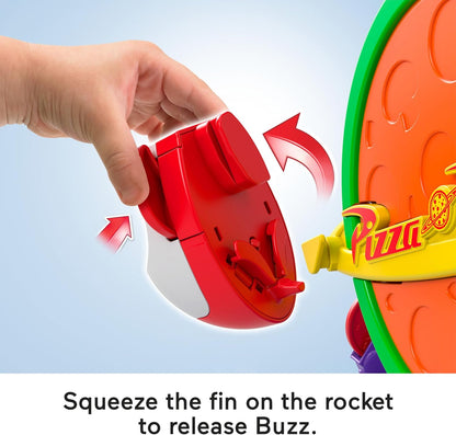 Fisher-Price Imaginext Disney and Pixar Toy Story Pizza Planet Playset with 3-inch Buzz Lightyear & Alien Friend Action Figures, Toy Rocket & Proectiles, JKW20