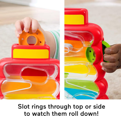 Fisher-Price Baby & Toddler Toy Drop Through Rock-a-Stack, Coin Drop Activity for Developmental Play Infants Ages 9+ Months, JLB81