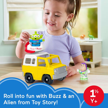 Fisher-Price - Disney und Pixar Toy Story Pizza Planet Truck Kinderspielzeug mit Buzz Lightyear und Alienfiguren für Kinder ab 18 Monaten