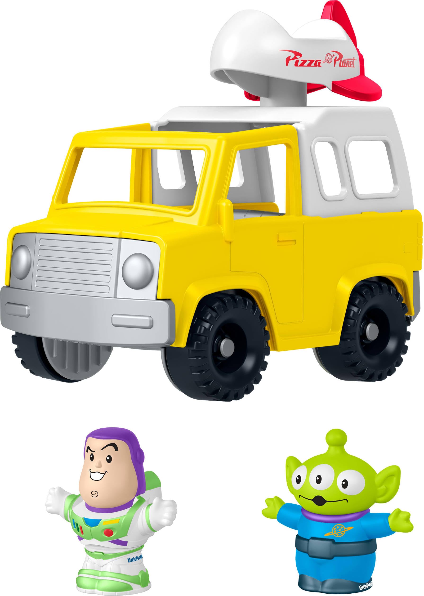 Fisher-Price - Disney und Pixar Toy Story Pizza Planet Truck Kinderspielzeug mit Buzz Lightyear und Alienfiguren für Kinder ab 18 Monaten
