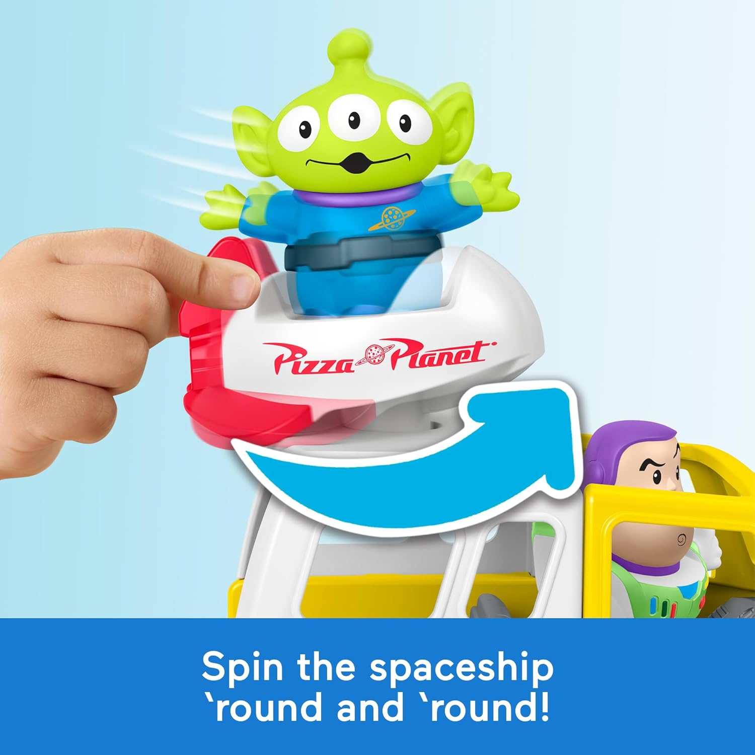 Fisher-Price - Disney und Pixar Toy Story Pizza Planet Truck Kinderspielzeug mit Buzz Lightyear und Alienfiguren für Kinder ab 18 Monaten