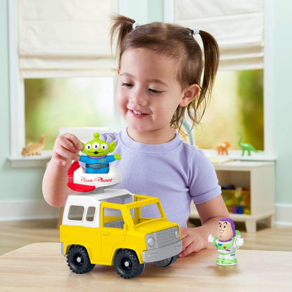 Fisher-Price - Disney und Pixar Toy Story Pizza Planet Truck Kinderspielzeug mit Buzz Lightyear und Alienfiguren für Kinder ab 18 Monaten