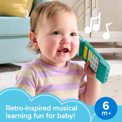 Fisher-Price Baby Toy Flip Phone Laugh & Learn Musical Learning Activity for Toddler Pretend Play Infants Ages 6+ Months Multilanguage Version, JMM31