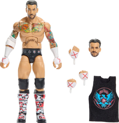 Mattel WWE Elite Collection Top Picks Action Figures & Accessories Set, 6-inch Collectible CM Punk with Swappable Hands & Ring Gear (Styles May Vary