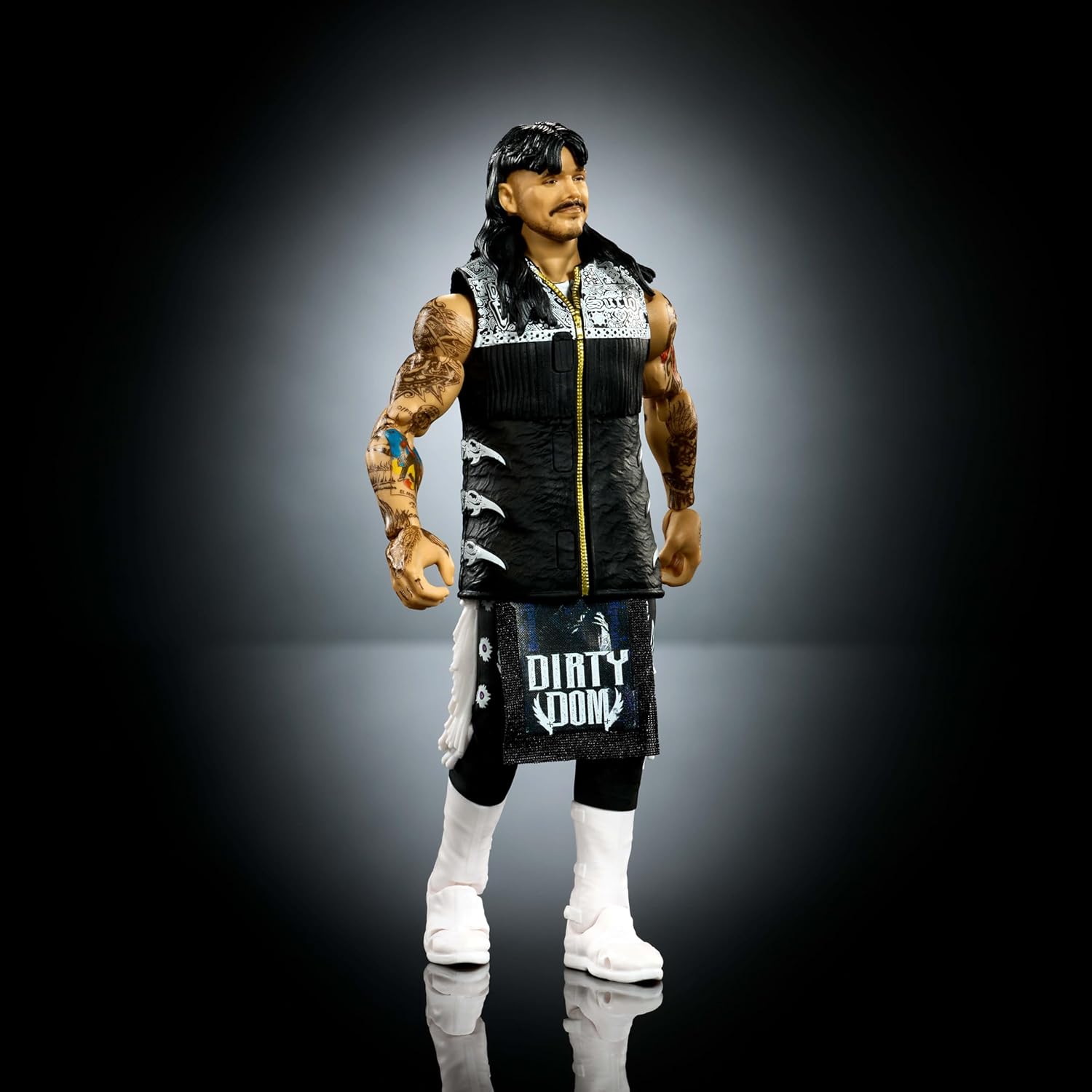 Mattel WWE Ultimate Edition Action Figure & Accessories Set, “Dirty” Dominik Mysterio 6-inch Collectible with Swappable Heads & Hands, 30 Articulation Points, JHV90