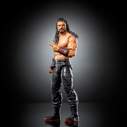 Mattel WWE Elite Action Figure & Accessories, Series #123 Set, 6-inch Collectible Roman Reigns with 25 Articulation Points & Swappable Hands, JHT62