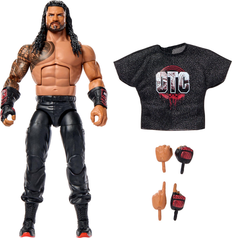 Mattel WWE Elite Action Figure & Accessories, Series #123 Set, 6-inch Collectible Roman Reigns with 25 Articulation Points & Swappable Hands, JHT62