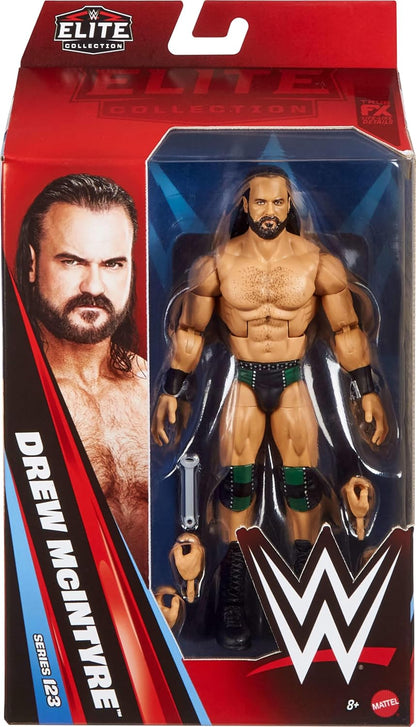 Mattel WWE Elite Action Figure & Accessories, Series #123 Set, 6-inch Collectible Drew McIntyre with 25 Articulation Points & Swappable Hands, JHT63