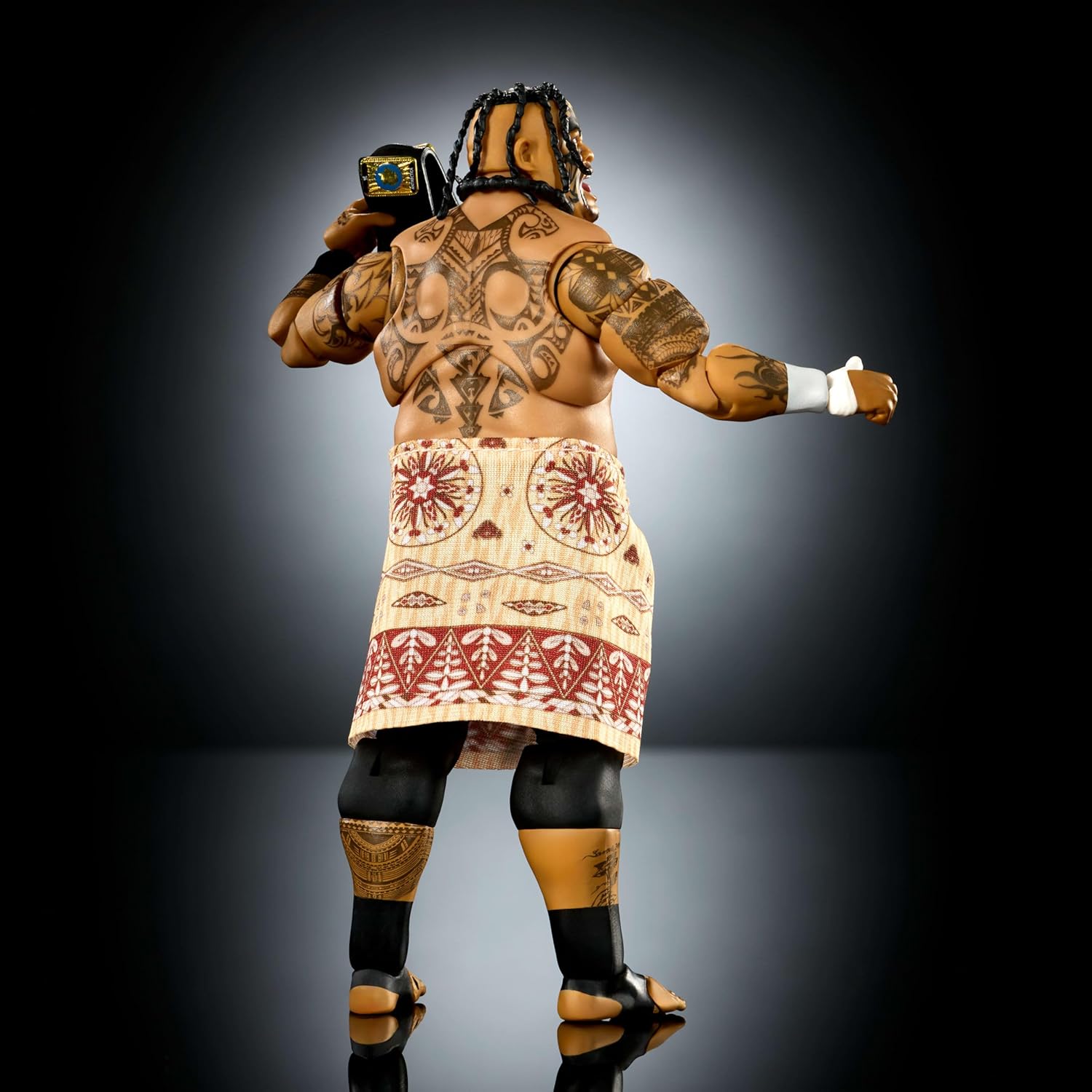 Mattel WWE Ultimate Edition Action Figure & Accessories Set Umaga 6-inch Collectible with Swappable Heads & Hands, 30 Articulation Points, JHV91