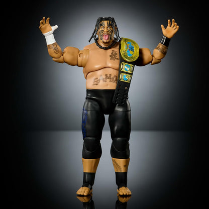 Mattel WWE Ultimate Edition Action Figure & Accessories Set Umaga 6-inch Collectible with Swappable Heads & Hands, 30 Articulation Points, JHV91