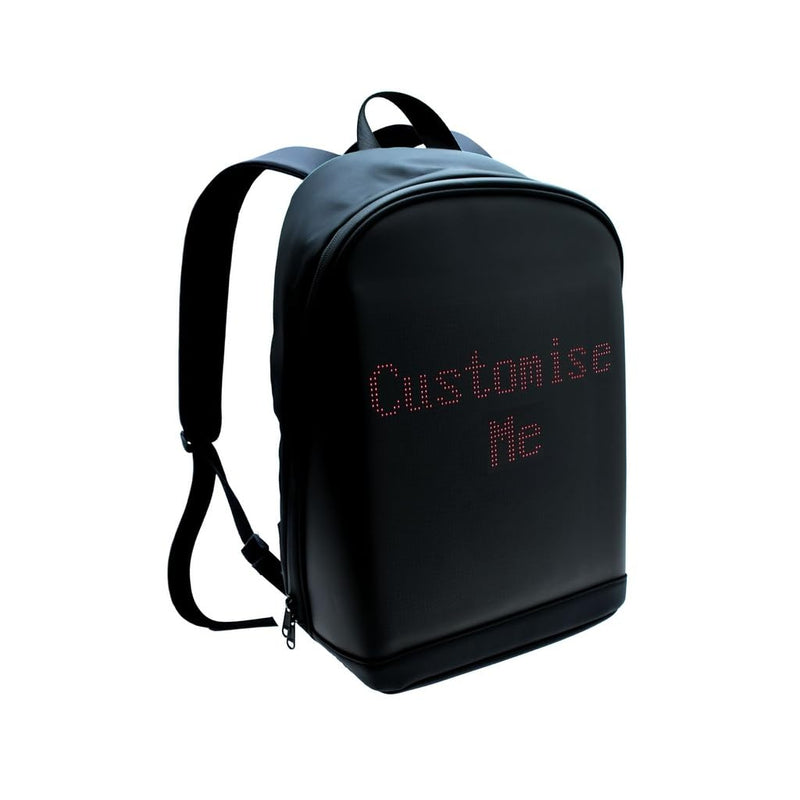 LED Screen Backpack, App Controlled Digital Display Bag with Custom Photo Video GIF Animation, Power Bank Included for School Travel Parties and Commuting, Black, Small