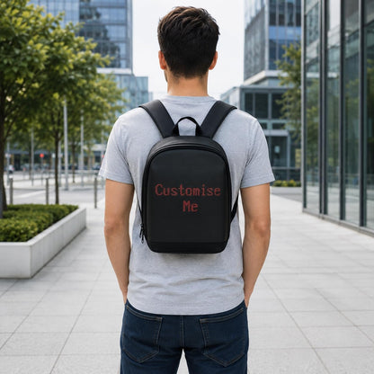 LED Screen Backpack, App Controlled Digital Display Bag with Custom Photo Video GIF Animation, Power Bank Included for School Travel Parties and Commuting, Black, Small