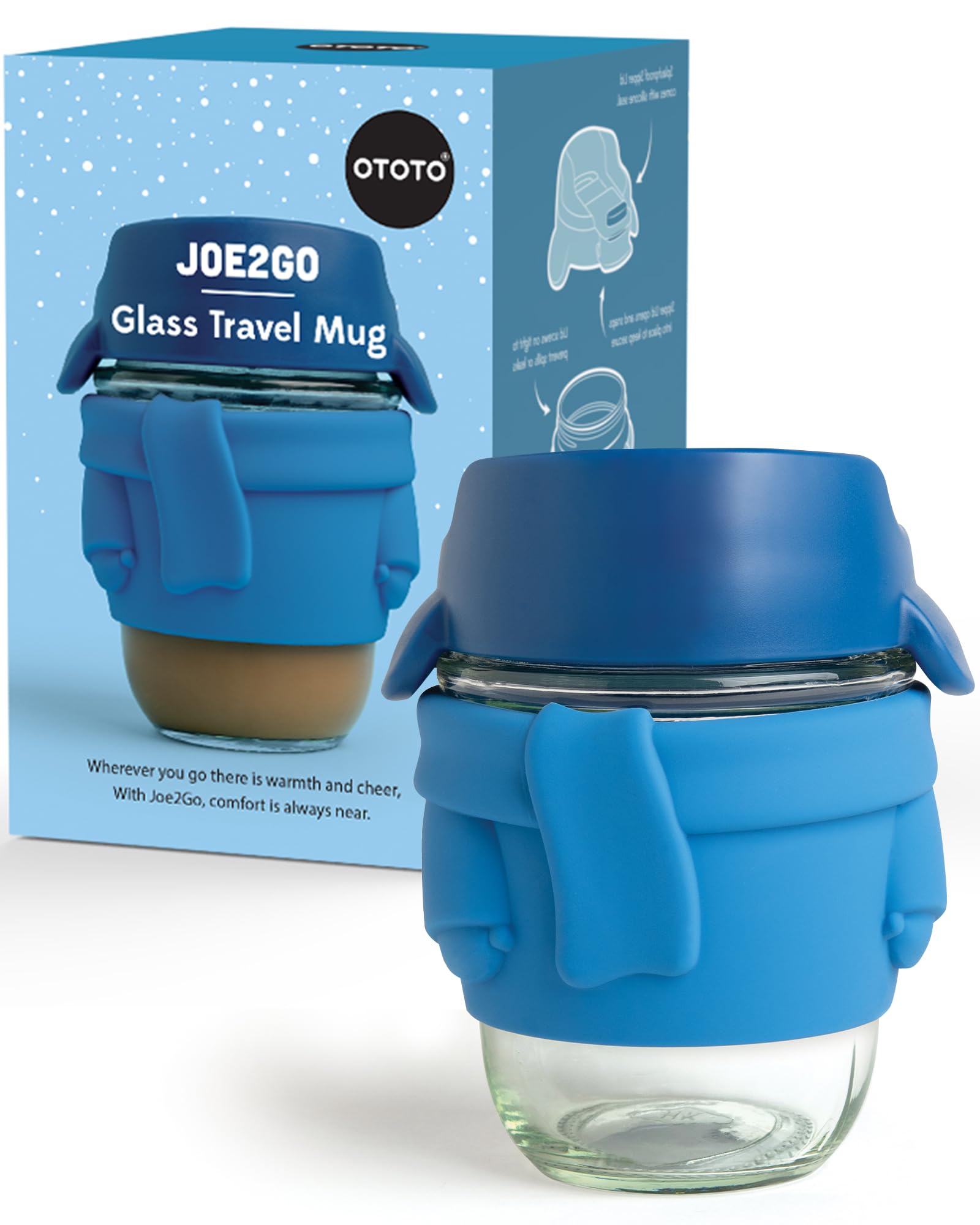 OTOTO NEW Joe Travel koffiemok - 13 oz koffie reismok, warme en koude koffiemok met deksel, morsbestendige theemok met deksel, BPA-vrije unieke koffiemokken, grappige schattige nieuwigheid geschenken,