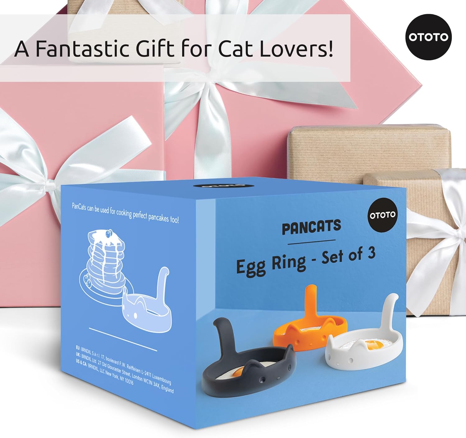 Ototo - Egg Mould - Pancats - Hvid, Grs, Orange
