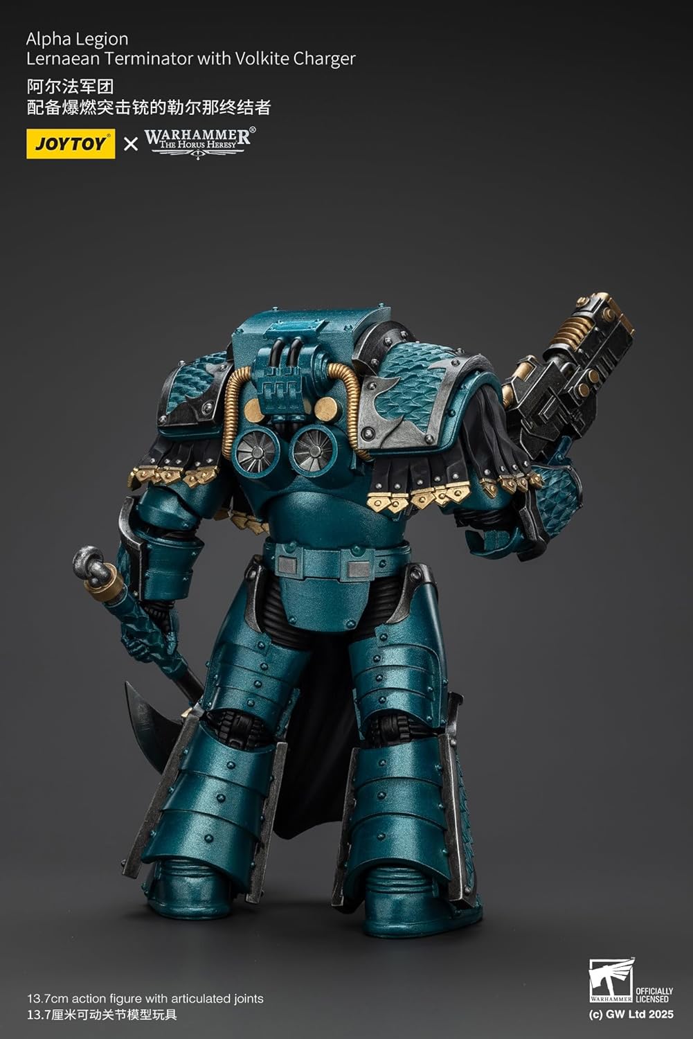 Joy Toy Warhammer Collectibles 1:18 Legione Lernaean Terminator con Volkite Charger Action Figure, altezza 13,46 cm