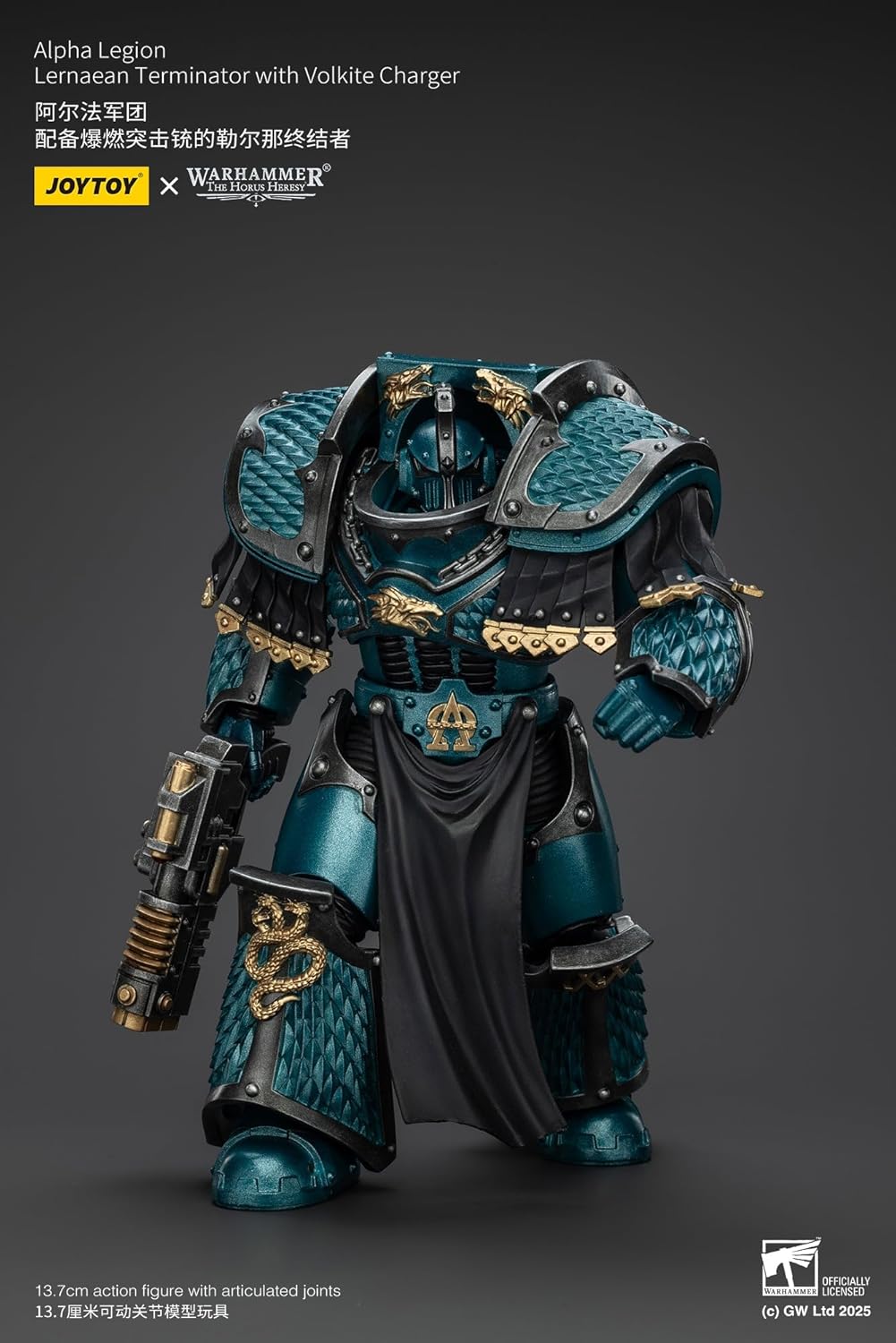 Joy Toy Warhammer Collectibles 1:18 Legione Lernaean Terminator con Volkite Charger Action Figure, altezza 13,46 cm
