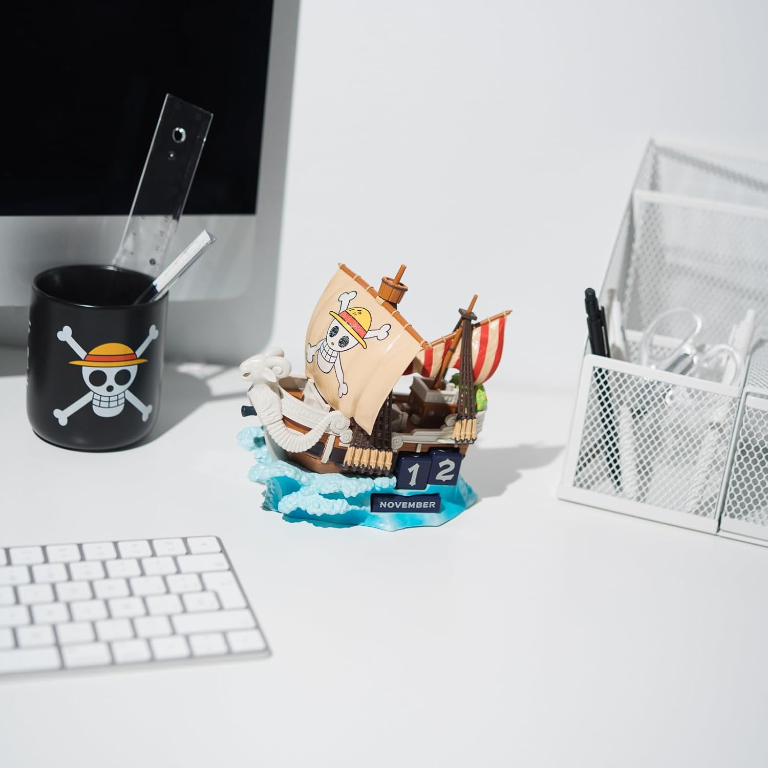 Grupo Erik Perpetual Calendar - One Piece Merch | Desk Calendar, Home Office Desk Accessories, Home Decor Accessories | Going Merry One Piece Gifts, Anime Gifts
