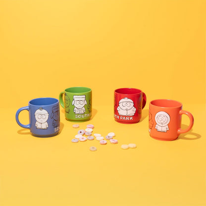 Grupo Erik Mugs Set of 4 - South Park Merchandise | Stacking Mugs with Stand 10.8 oz - 300ml Coffee Cups Espresso | South Park Gifts for Friends