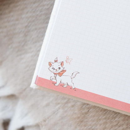 Grupo Erik A5 Notebook Hardback - Disney The Aristocats Cat Stationery | Plush Cover, Squared Paper Note Book, Squared Notebook A5 Sketchbook | Disney Gifts For Cat Lovers