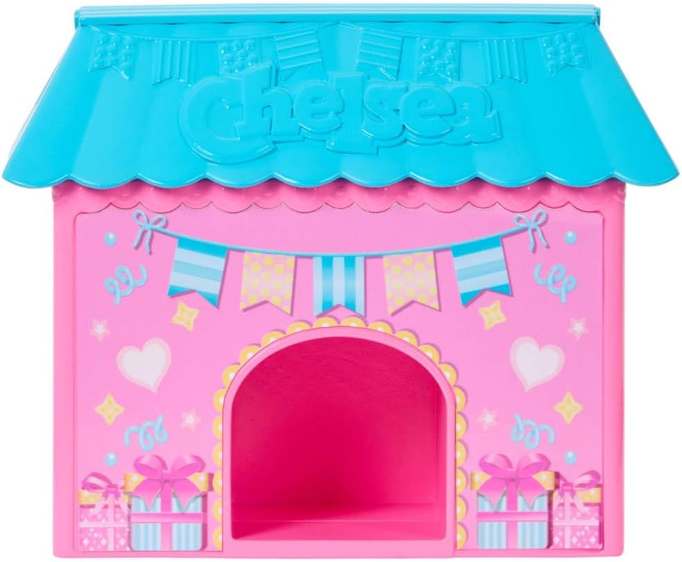 Barbie Family & Friends Club Chelsea Surprise Birthday Party Playset with Chelsea Small Doll (Brunette), Transforming Doghouse & 10+ Accessories, JJB41