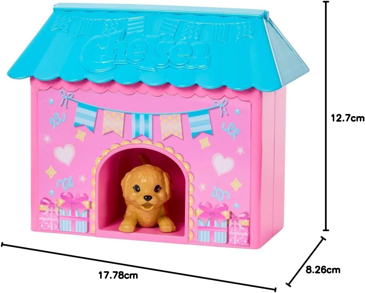 Barbie Family & Friends Club Chelsea Surprise Birthday Party Playset with Chelsea Small Doll (Brunette), Transforming Doghouse & 10+ Accessories, JJB41