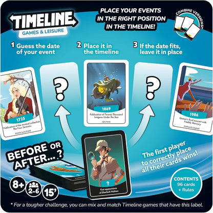 Asmodee | Timeline - Games & Leisure | Family Trivia Card Game | Ages 8+ | 2-6 Players | 15 Minutes Playing Time