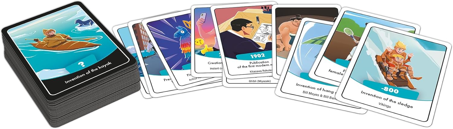 Asmodee | Timeline - Games & Leisure | Family Trivia Card Game | Ages 8+ | 2-6 Players | 15 Minutes Playing Time