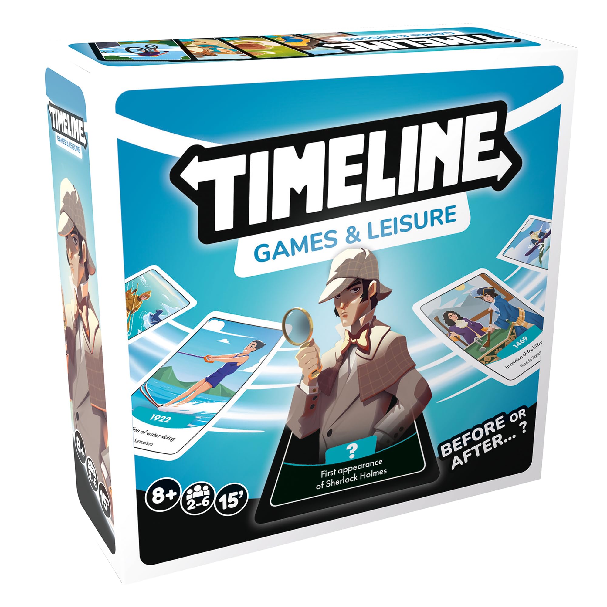 Asmodee | Timeline - Games & Leisure | Family Trivia Card Game | Ages 8+ | 2-6 Players | 15 Minutes Playing Time