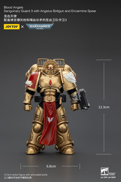 JOYTOY Warhammer 40,000 Blood Angel Sanginary Guard 3 (Equipped with Angels Bolgun & Enkermine Spear) Figurenware WH 40K