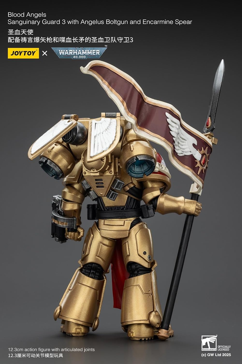 JOYTOY Warhammer 40,000 Blood Angel Sanginary Guard 3 (Equipped with Angels Bolgun & Enkermine Spear) Figurenware WH 40K