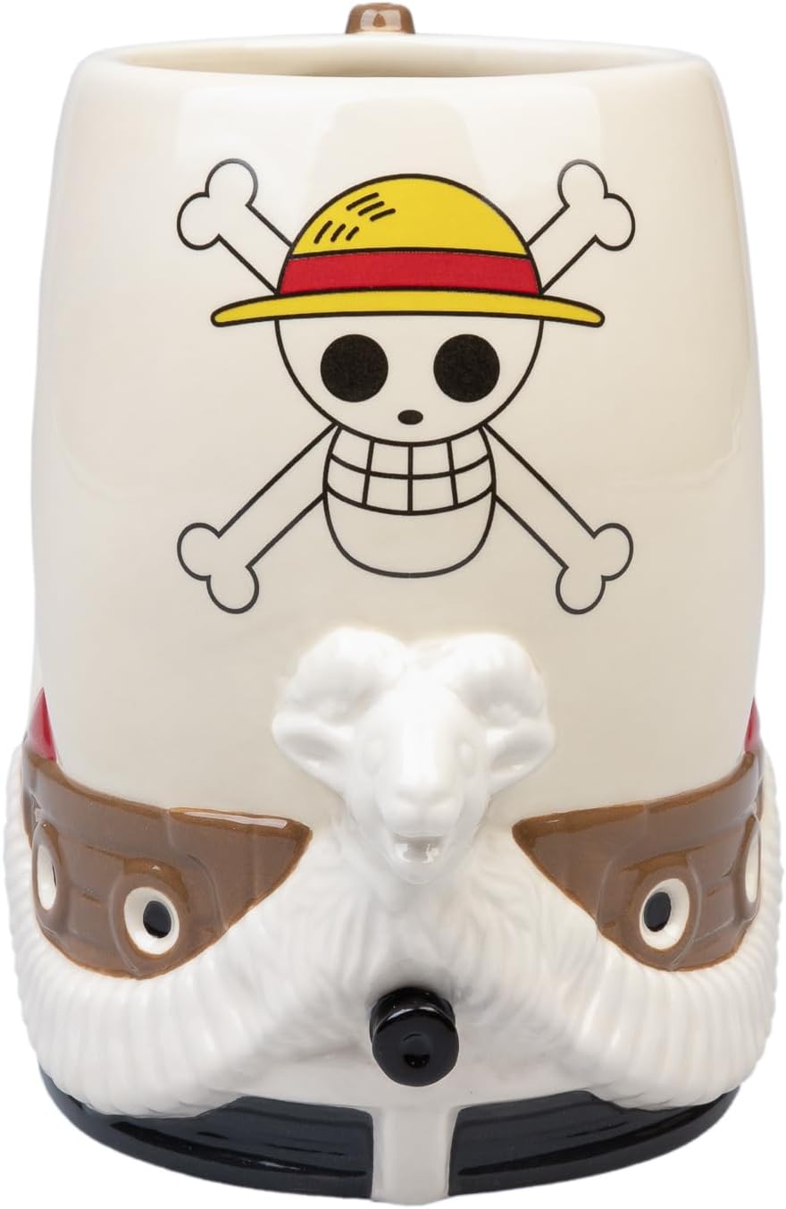 Grupo Erik 3D Tankard - One Piece Manga | 750 ml - 26.4 oz Large Mug, Beer Mug, Cool Mugs | Beer Gifts for Men & for Women, Going Merry One Piece Gifts for Friends, Netflix