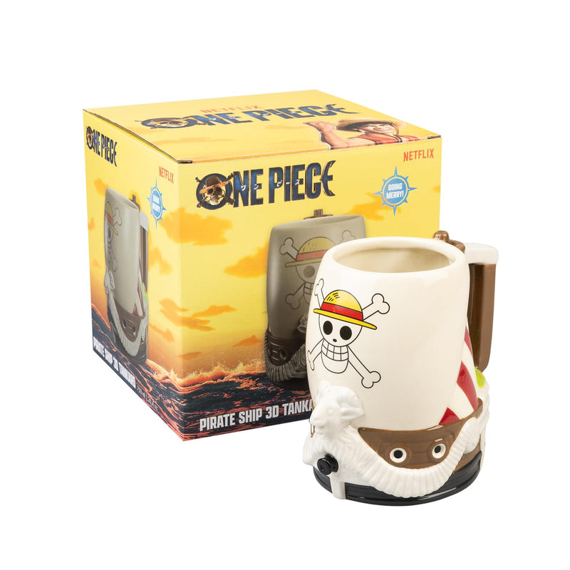 Grupo Erik 3D Tankard - One Piece Manga | 750 ml - 26.4 oz Large Mug, Beer Mug, Cool Mugs | Beer Gifts for Men & for Women, Going Merry One Piece Gifts for Friends, Netflix