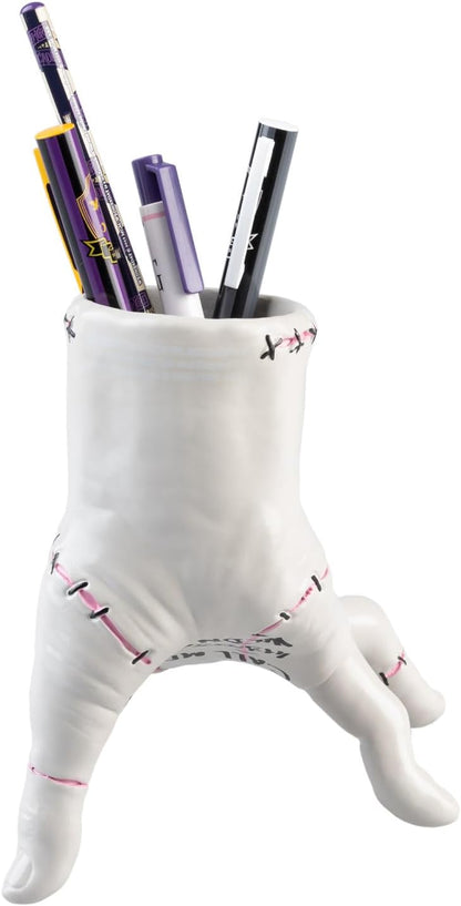 Grupo Erik Pen Holder For Desk & Stationery Set - Wednesday Addams Gifts | Desk Accessories - Pencil Holder, 2 Pens, Pencil, Eraser, Sharpener | Thing Hand Wednesday Gifts