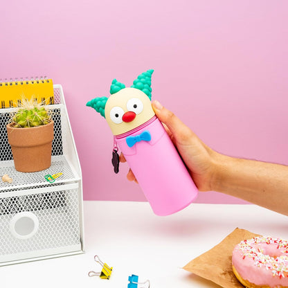 Grupo Erik Astuccio The Simpsons Krusty 3D - Astuccio Scuola Piccolo in Morbido Silicone, Portapenne da Scrivania 2 in 1 | Back to School: Cancelleria Bambino e Bambina (7 x 18 cm