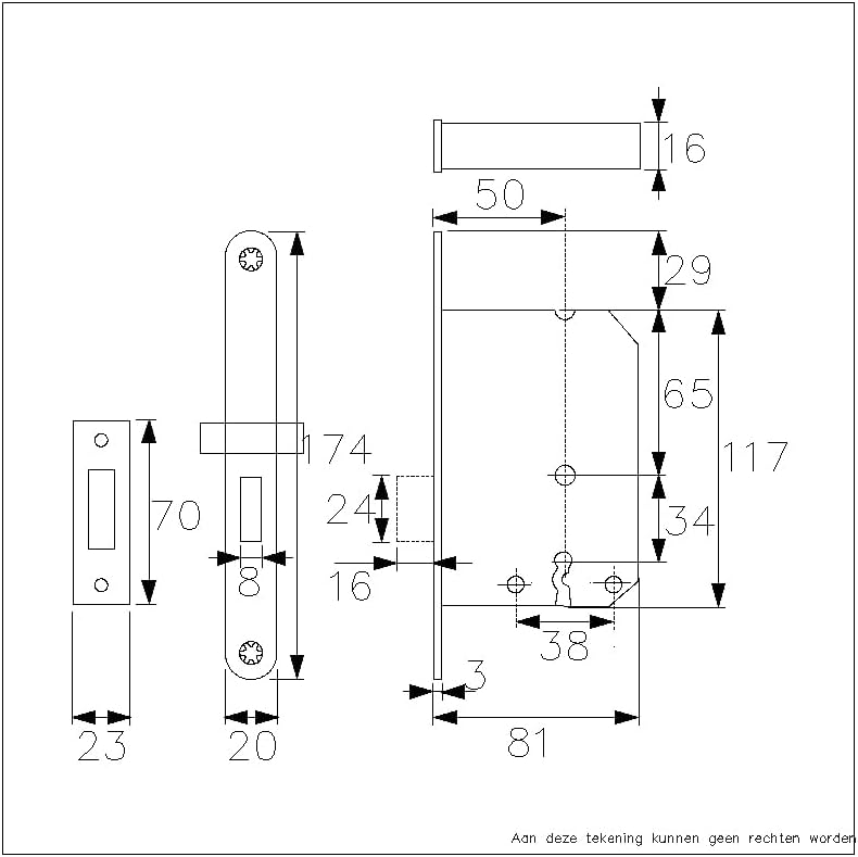 Axa Slot Voor Kast - 7115 Sl - Kastslot - Met Sleutelgat Sl55 En Sleutels